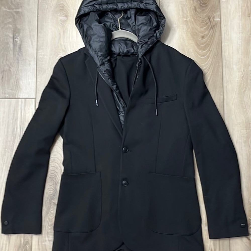 Zara Men's Black Hooded Blazer - Picture 2 of 16
